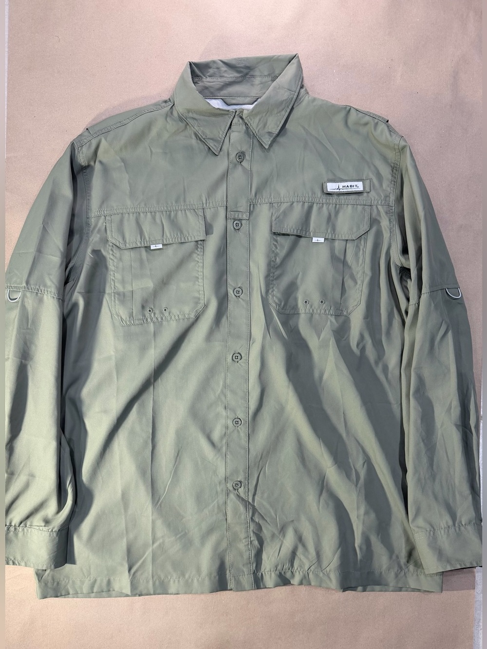 Habit Solar‑Factor 40+ Outdoor Shirt – Men’s XL Olive Long Sleeve